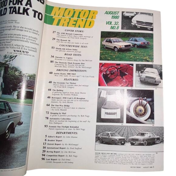 Vtg Lot 4 Motor Trend May June July August 1980 Lamborghini Cutlass Ford Renault - Picture 6 of 7